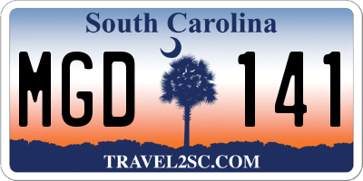 SC license plate MGD141