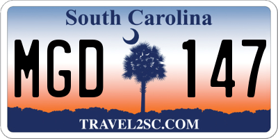 SC license plate MGD147