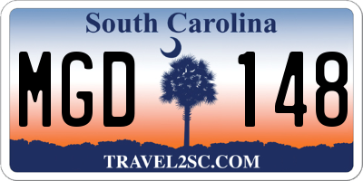SC license plate MGD148
