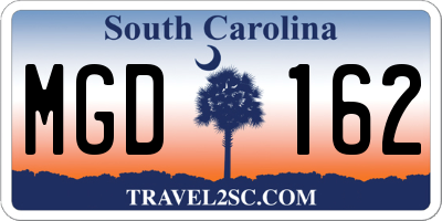 SC license plate MGD162