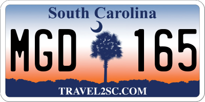 SC license plate MGD165