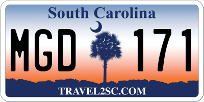 SC license plate MGD171