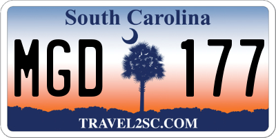 SC license plate MGD177