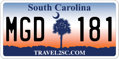 SC license plate MGD181