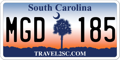 SC license plate MGD185