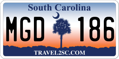 SC license plate MGD186