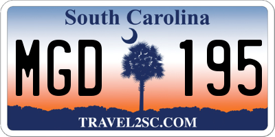 SC license plate MGD195
