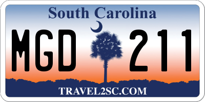 SC license plate MGD211