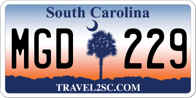 SC license plate MGD229