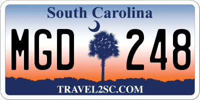 SC license plate MGD248
