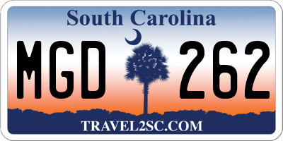 SC license plate MGD262