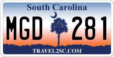 SC license plate MGD281