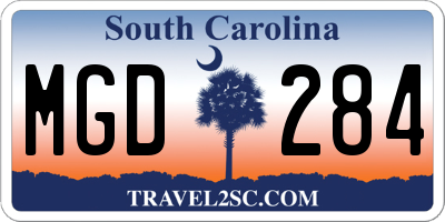 SC license plate MGD284
