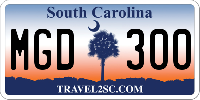 SC license plate MGD300