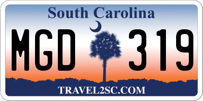 SC license plate MGD319