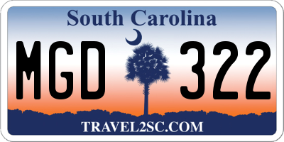 SC license plate MGD322