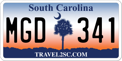 SC license plate MGD341