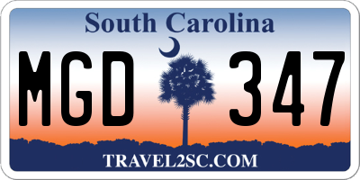 SC license plate MGD347