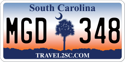 SC license plate MGD348