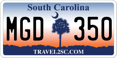 SC license plate MGD350