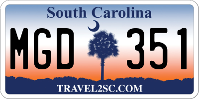 SC license plate MGD351