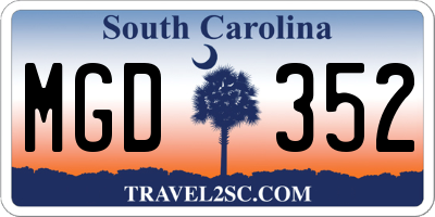 SC license plate MGD352