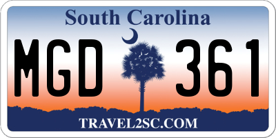 SC license plate MGD361