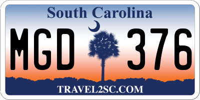 SC license plate MGD376