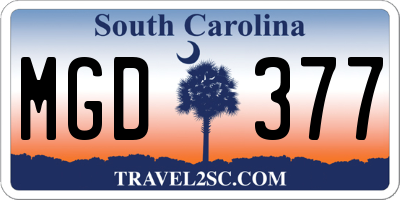 SC license plate MGD377