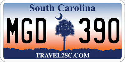 SC license plate MGD390