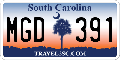 SC license plate MGD391