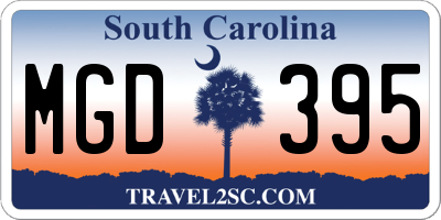 SC license plate MGD395