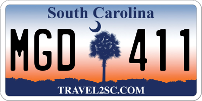 SC license plate MGD411