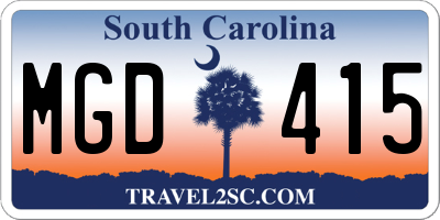 SC license plate MGD415