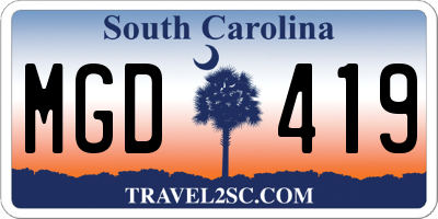 SC license plate MGD419