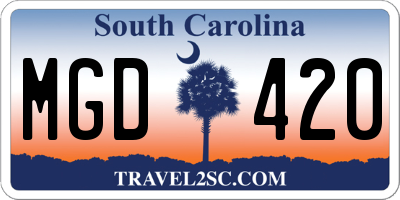 SC license plate MGD420