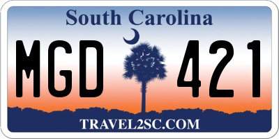 SC license plate MGD421