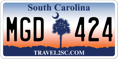 SC license plate MGD424