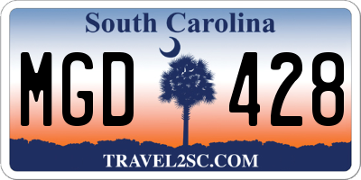 SC license plate MGD428