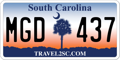 SC license plate MGD437