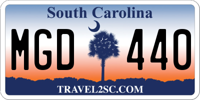 SC license plate MGD440
