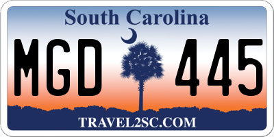 SC license plate MGD445