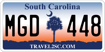 SC license plate MGD448