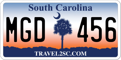 SC license plate MGD456