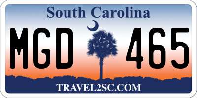 SC license plate MGD465