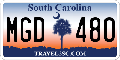 SC license plate MGD480