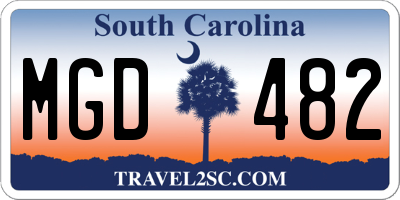 SC license plate MGD482