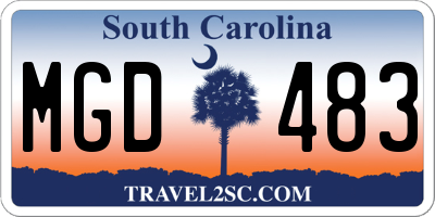 SC license plate MGD483