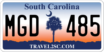 SC license plate MGD485