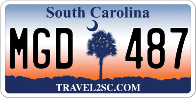 SC license plate MGD487